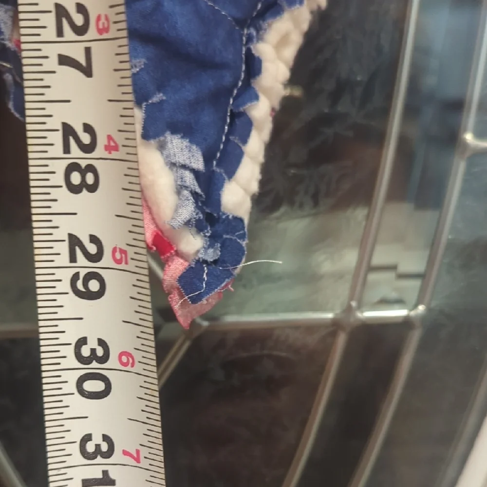 Handmade Patriotic Rag Quilt Door Bow - Picture 7 of 7